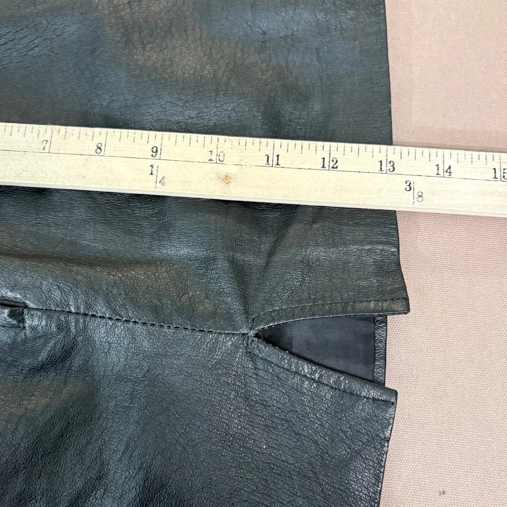 Vintage Gossip Leather Mini Skirt Womens 8 Black Pencil High Waisted 80s 90s Y2K